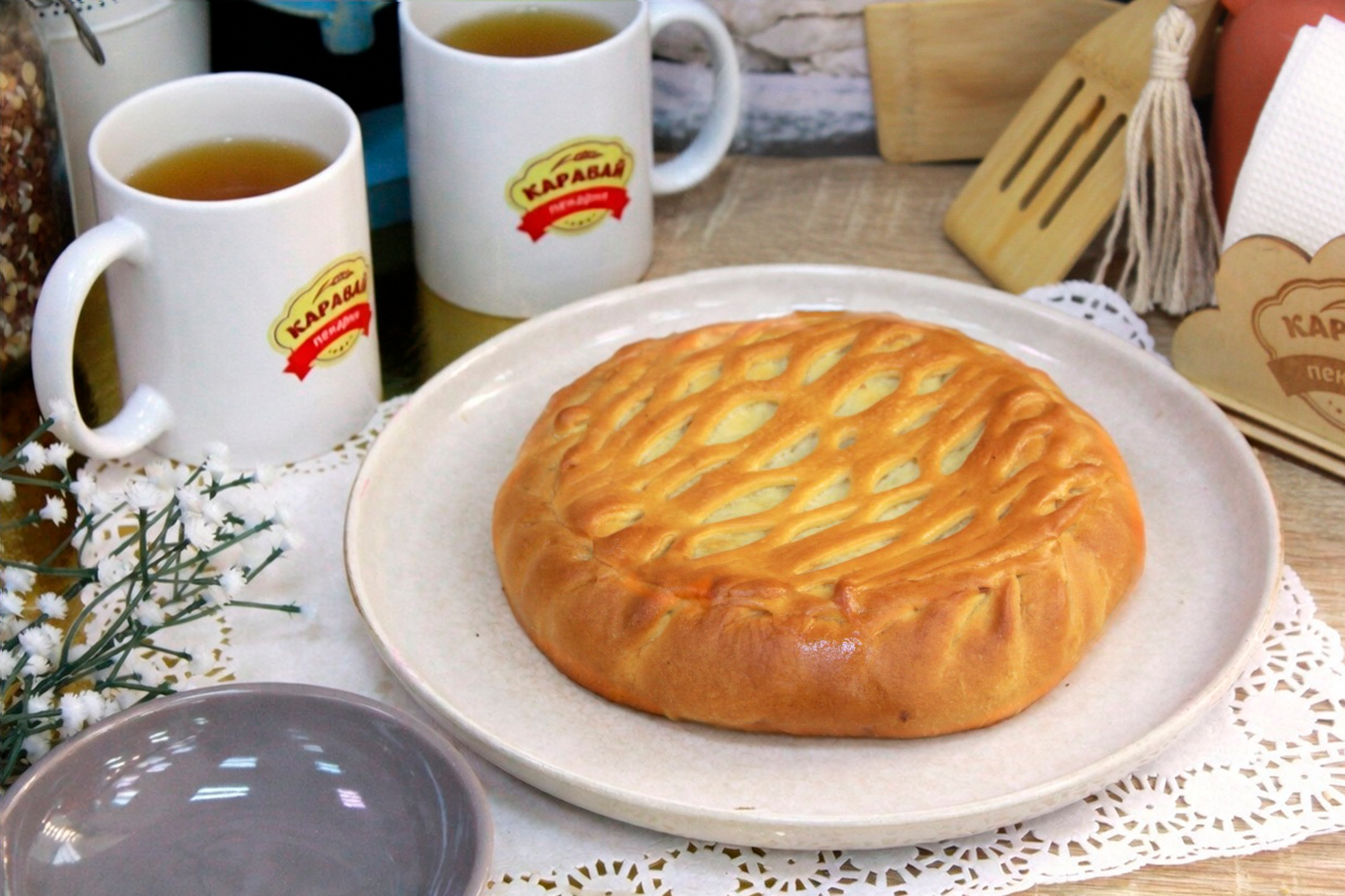 Пирог с курицей и грибами 1500г